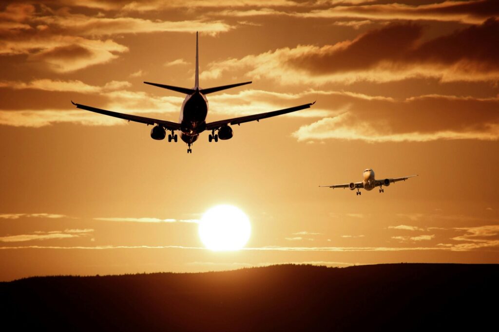 Photo by Pixabay: https://www.pexels.com/photo/silhouette-of-airplanes-47044/