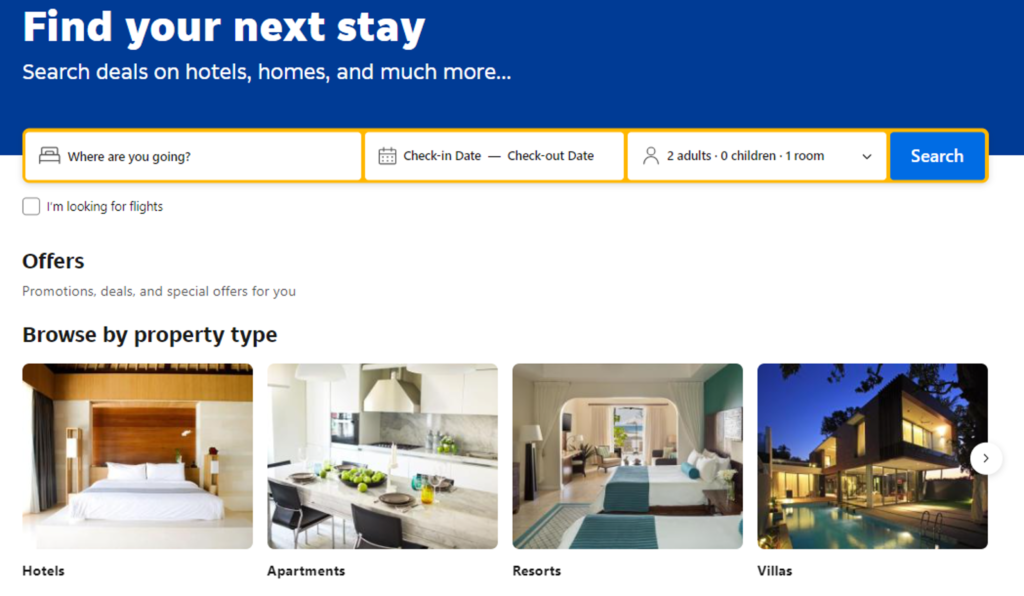 booking.com home